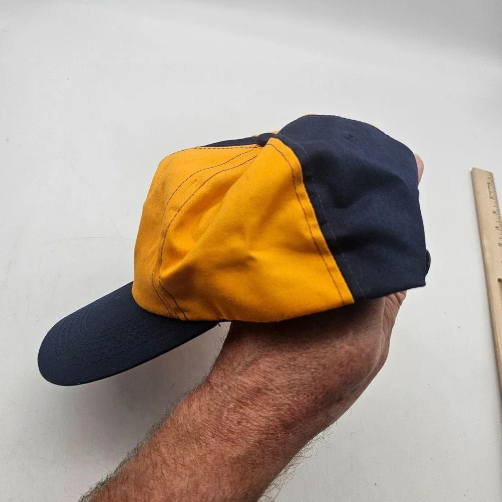 Vintage Tony's Pizza Bowl Hat Cap Snap Back Mens One Size Blue Yellow 1995 90s